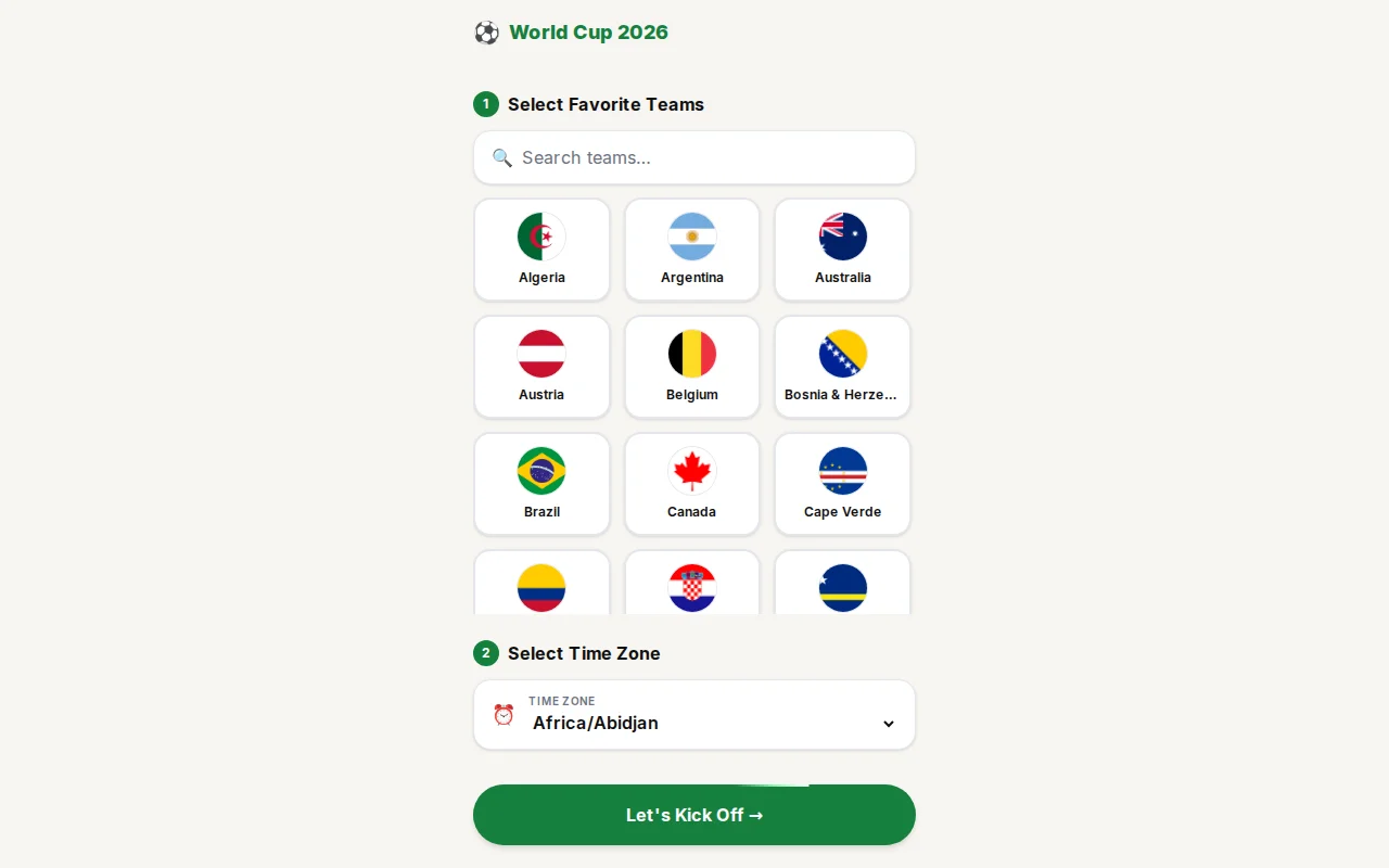 A minimal, ad-free World Cup web-app for fixtures and live scores