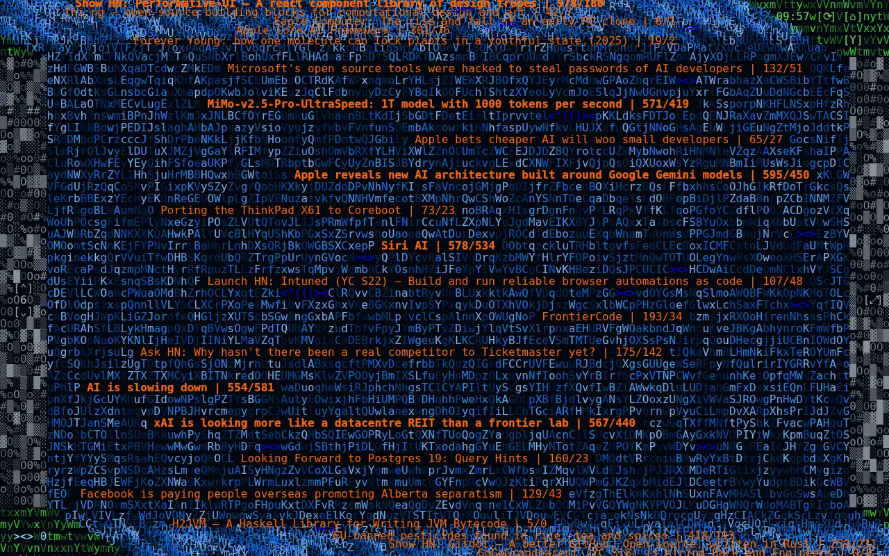 Hacker News waterfall
