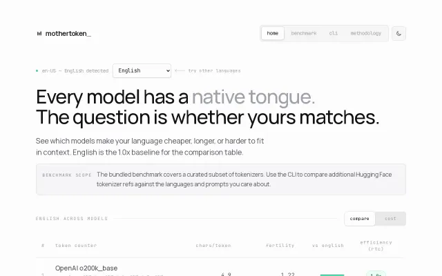 Mothertoken – know the mother tongue of your LLMs