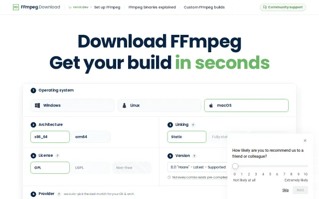 Simple FFmpeg Download