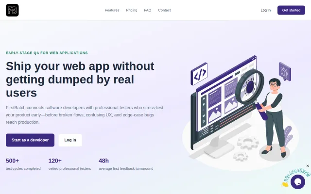 First Batch – A pay-per-campaign QA testing sandbox