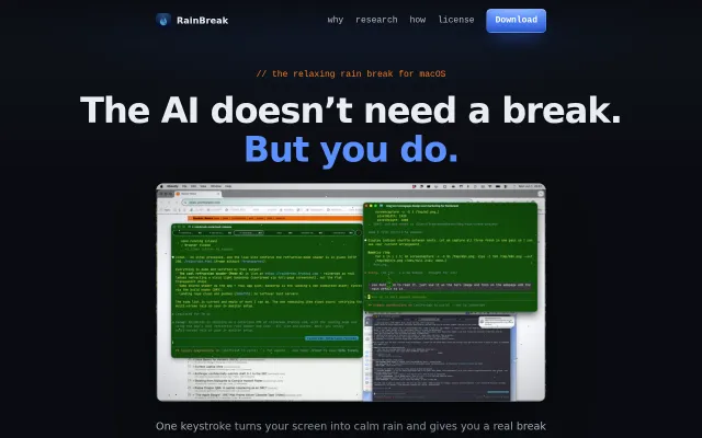 RainBreak App – The AI doesn't need a break. But you do