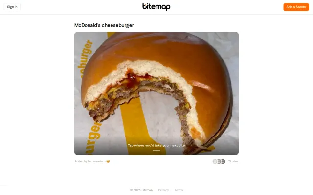 Bitemap – See where everyone would bite a sandwich
