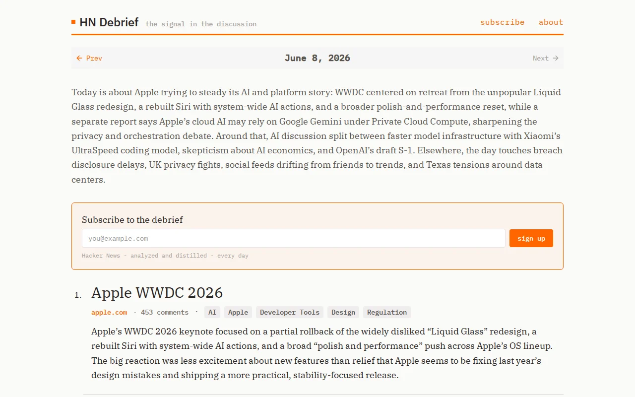 HN Debrief – A daily digest of the best HN comment threads