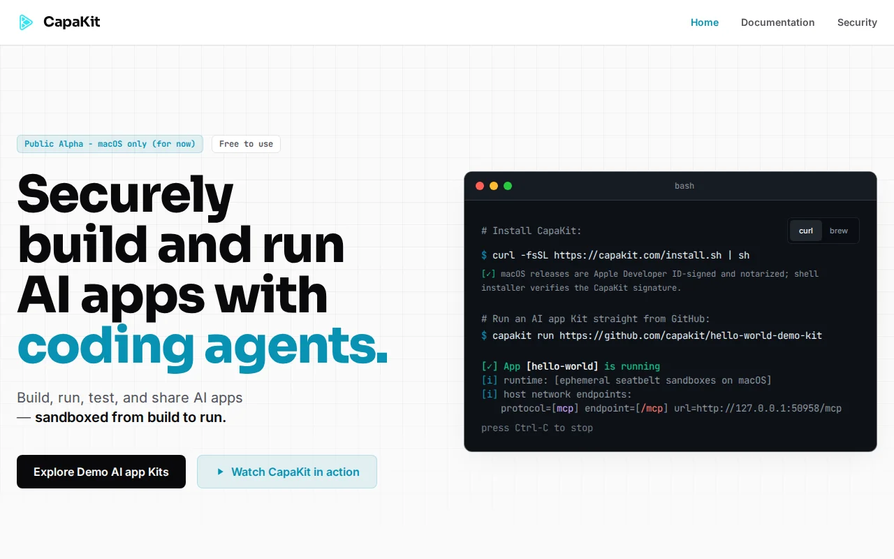 Sandbox AI-app lifecycle, from build to run