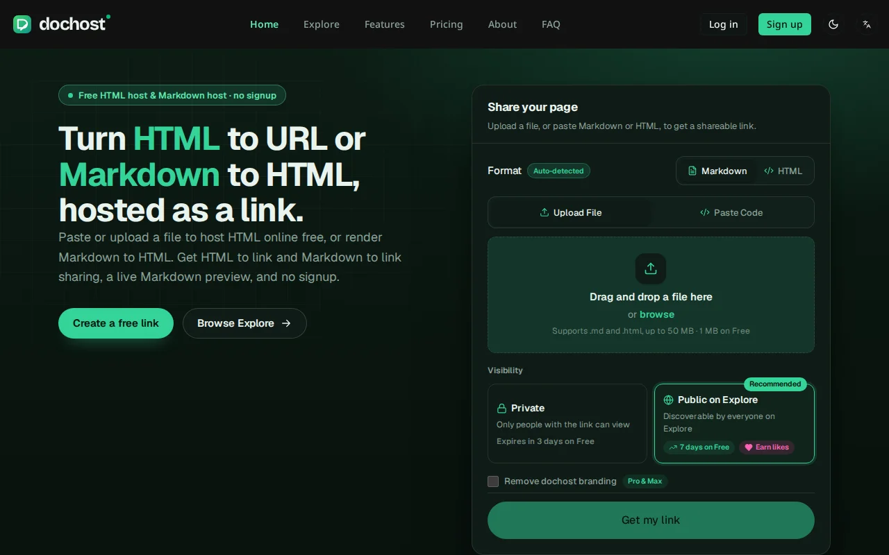 Dochost – turn AI output into a shareable link