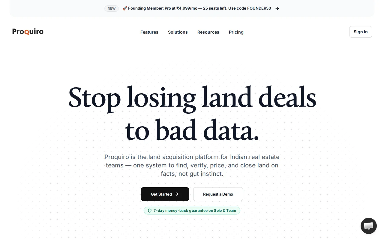 Proquiro – Land acquisition software for Indian real estate teams