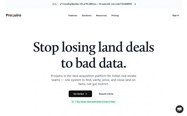 Proquiro – Land acquisition software for Indian real estate teams