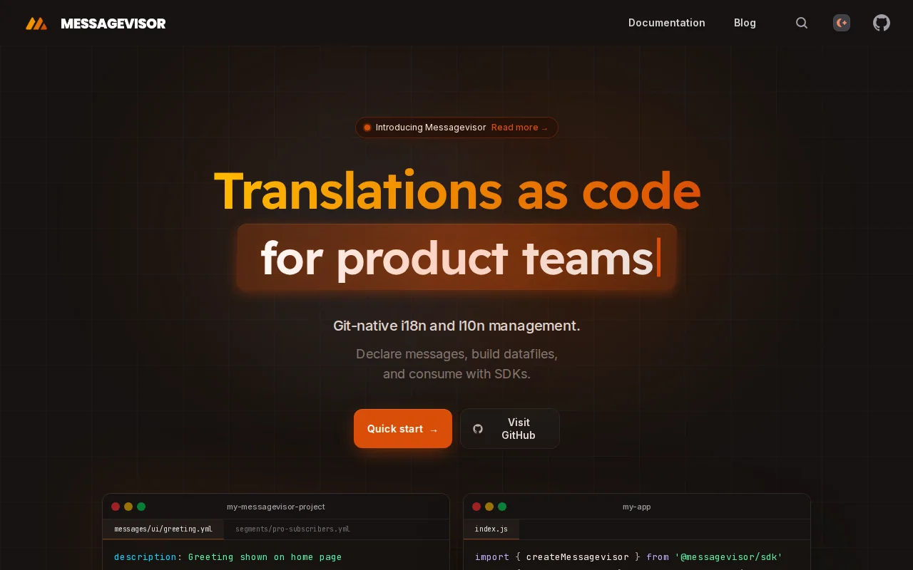 Messagevisor – Git-based internationalization and l10n management