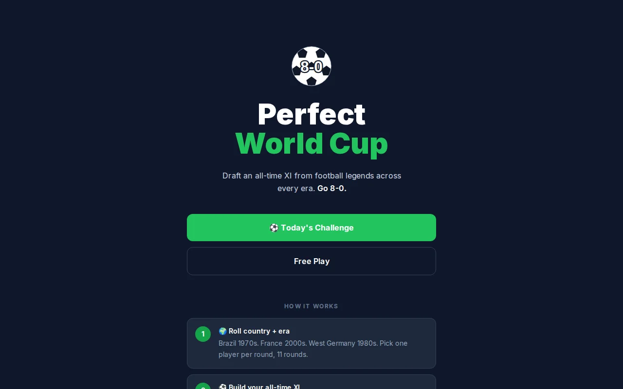 Draft an all-time XI and simulate a World Cup run