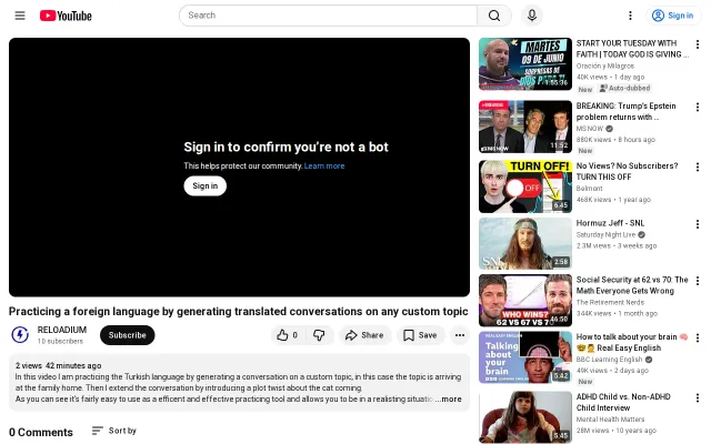 Practicing foreign language generating conversation on topic [video]