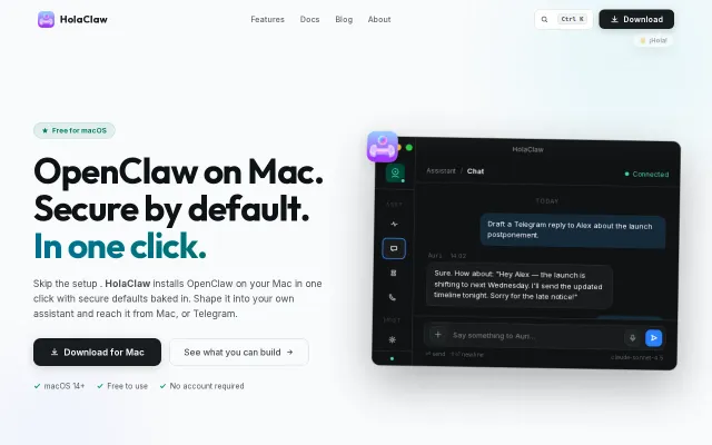 HolaClaw, an OpenClaw Distro for macOS