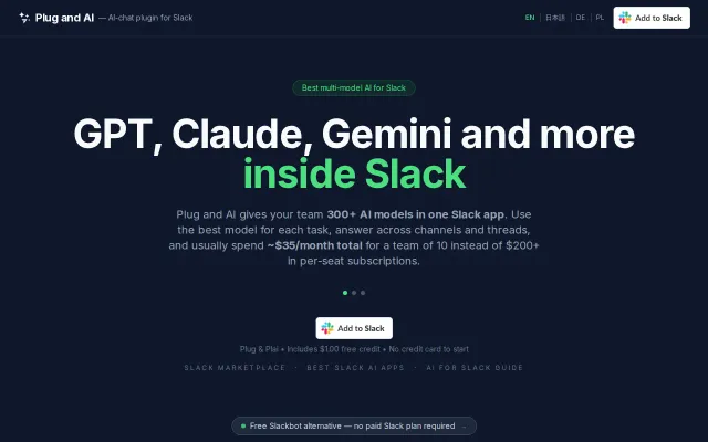 Plug and AI – Slack bot for the whole team, not per-seat