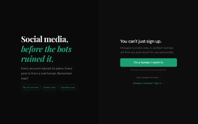 Social network where inviting someone makes you accountable for them