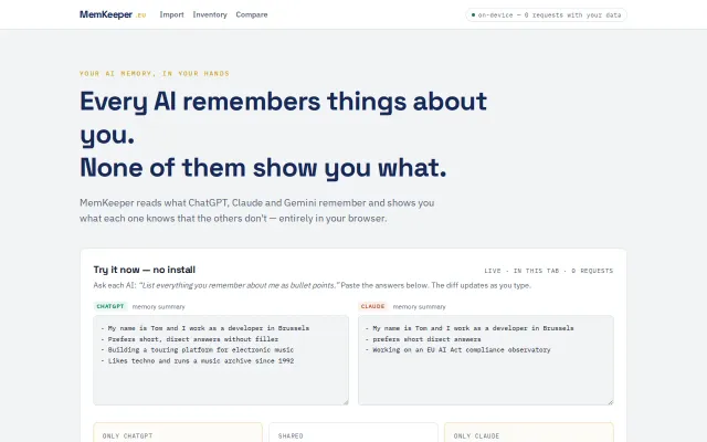 See what your AIs know about you that the others don't
