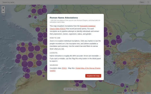 I am building a map of people who lived in the Roman Empire