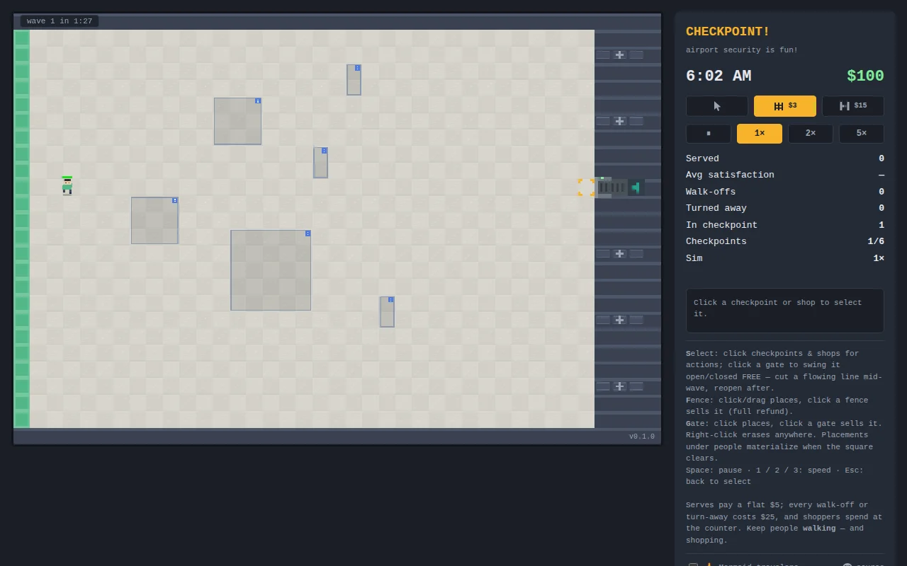 Checkpoint! Airport security sim game built with Claude Fable