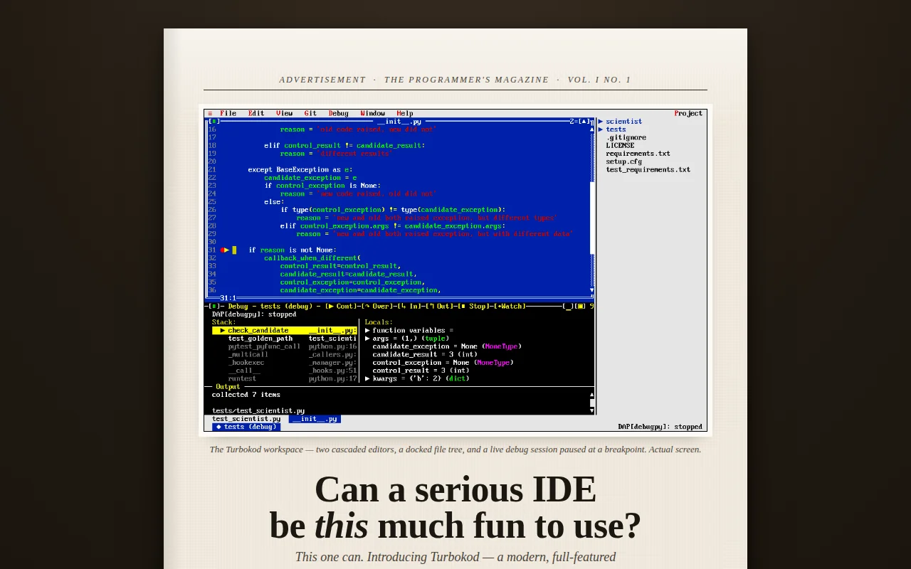 Turbokod – A Retro IDE