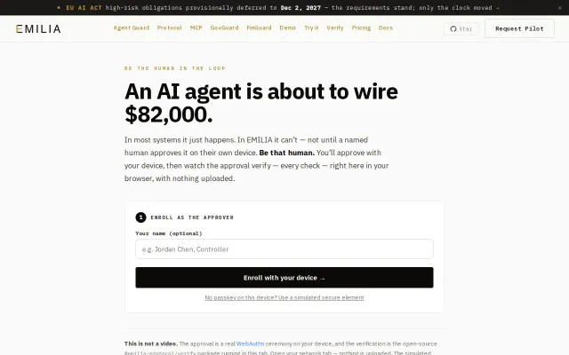 Approve an AI agent's wire with Face ID,then watch a forged one fail