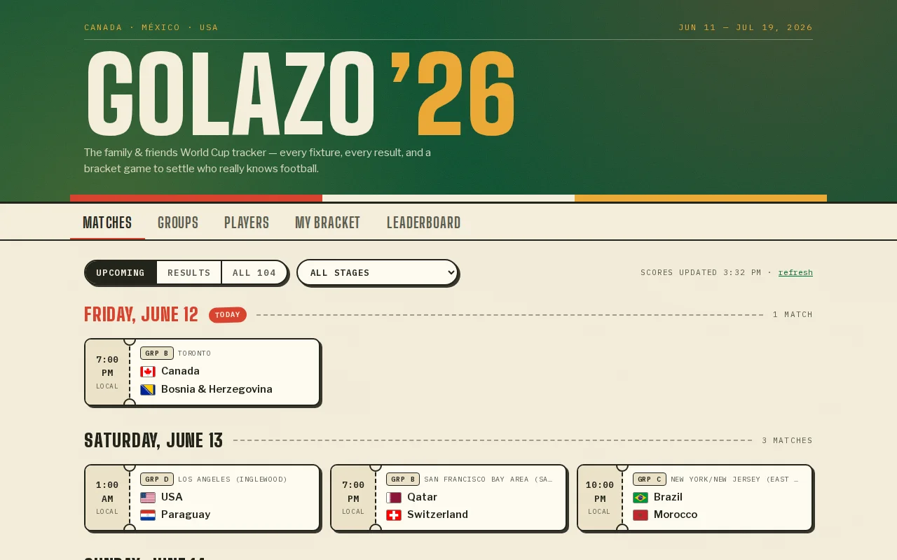 World Cup bracket game with no back end – brackets live in the URL