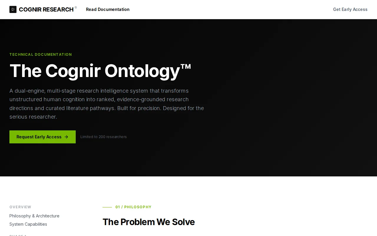 For the messy stage of research, built the Cognir Research Ontology
