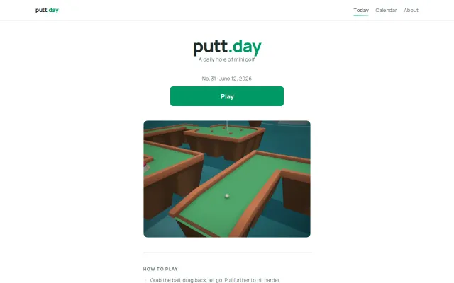 Putt.day a daily mini golf game