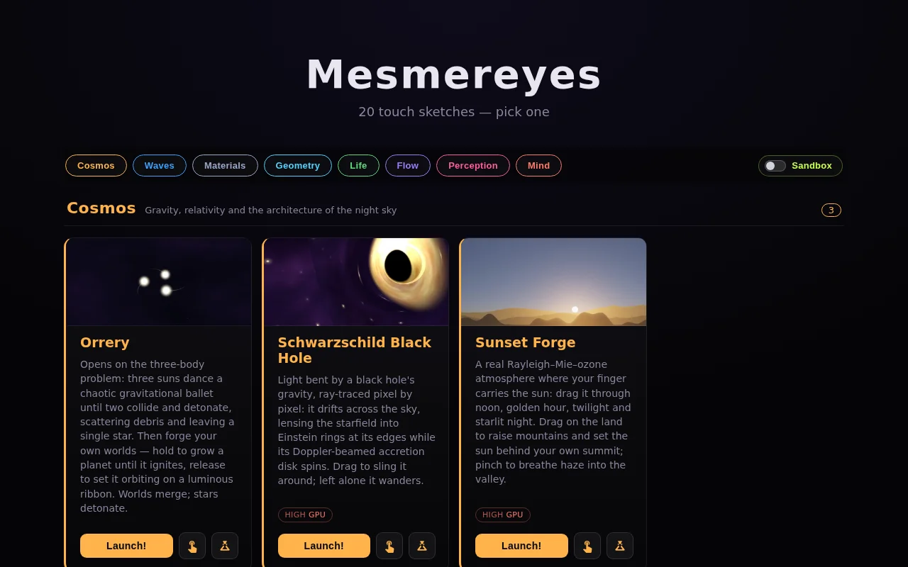 Mesmereyes – classic HN demos, mashed up and remade for multitouch