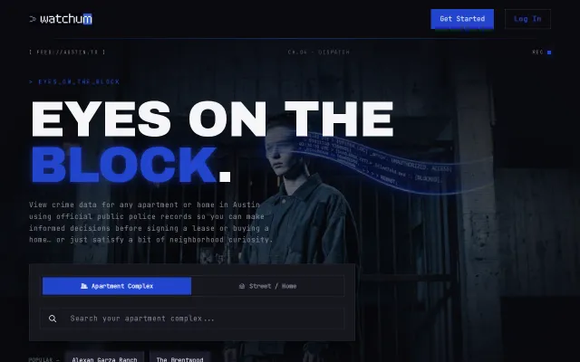 WatchUm – Crime data for any Austin apartment or street address