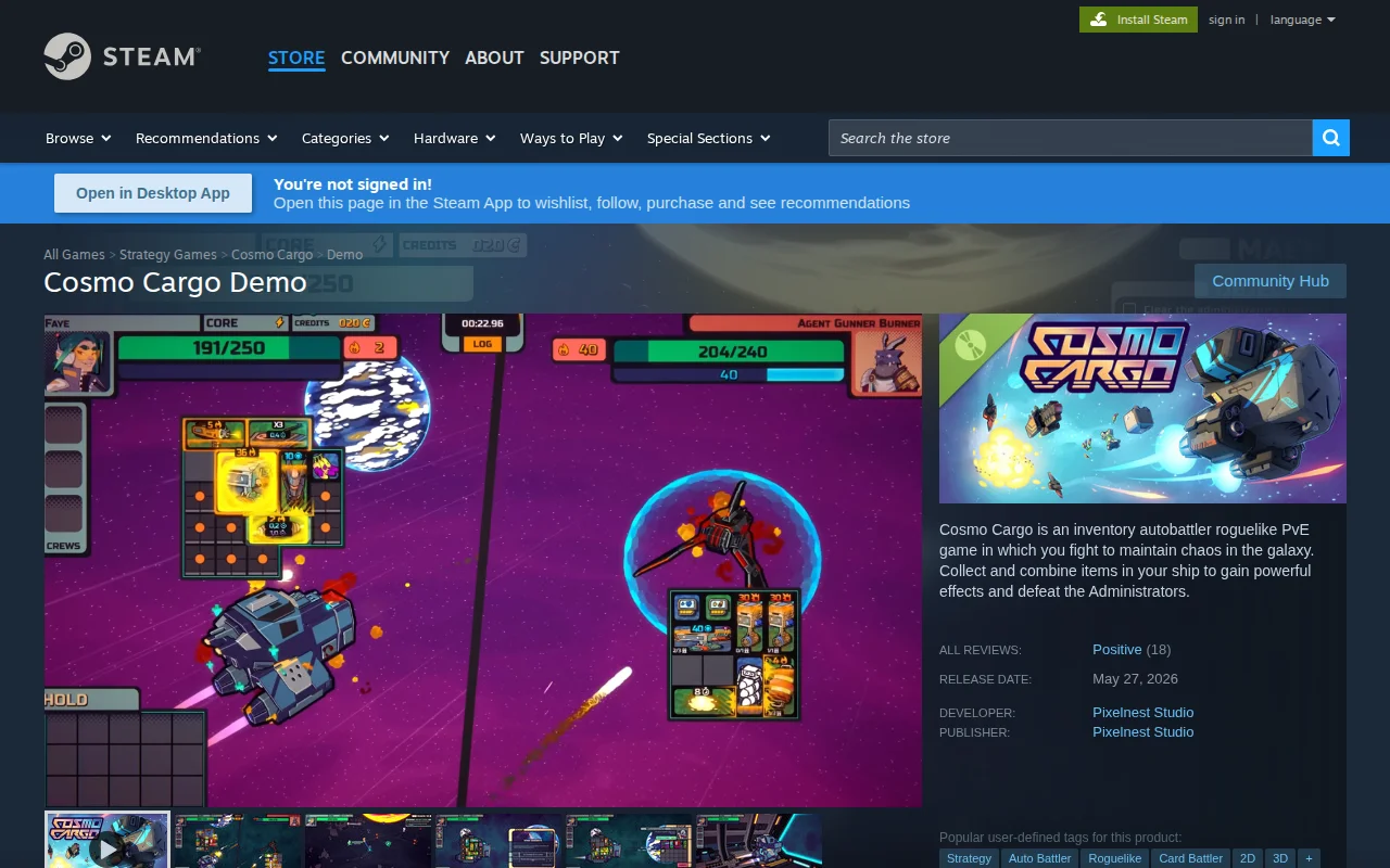 We're make a FTL-like game combined with inventory-based autobattler