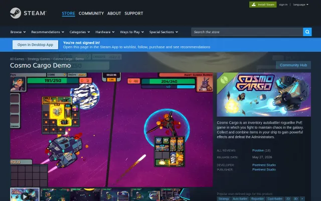 We're make a FTL-like game combined with inventory-based autobattler