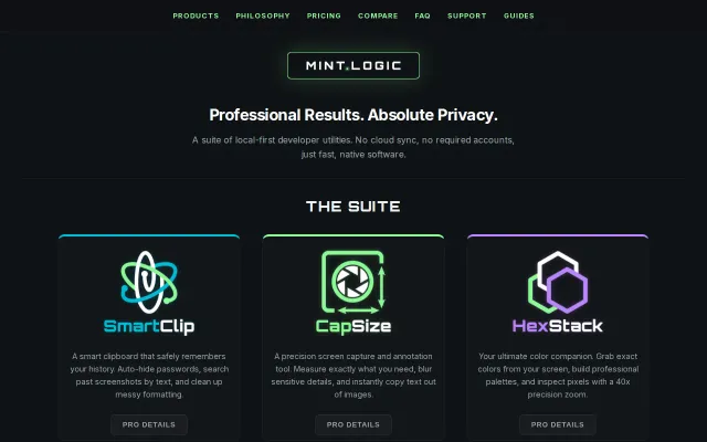 A zero-telemetry clipboard, color picker, and capture suite