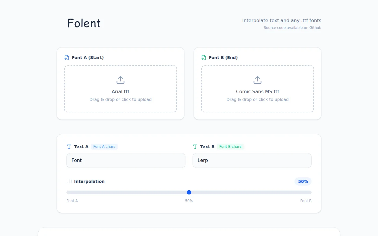 Folent – interpolate text between different font typefaces