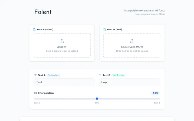 Folent – interpolate text between different font typefaces