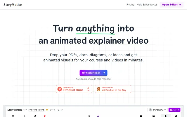 StoryMotion – an editor for whiteboard explainer animations