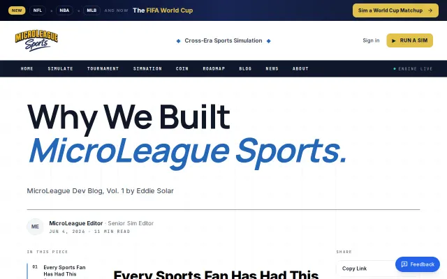 MicroLeague Sports – A platform for cross-era sports simulations