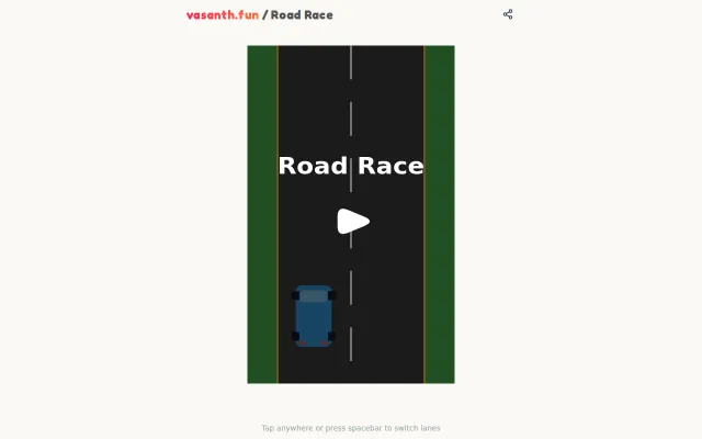 Road race – Another minimal game to waste your time on