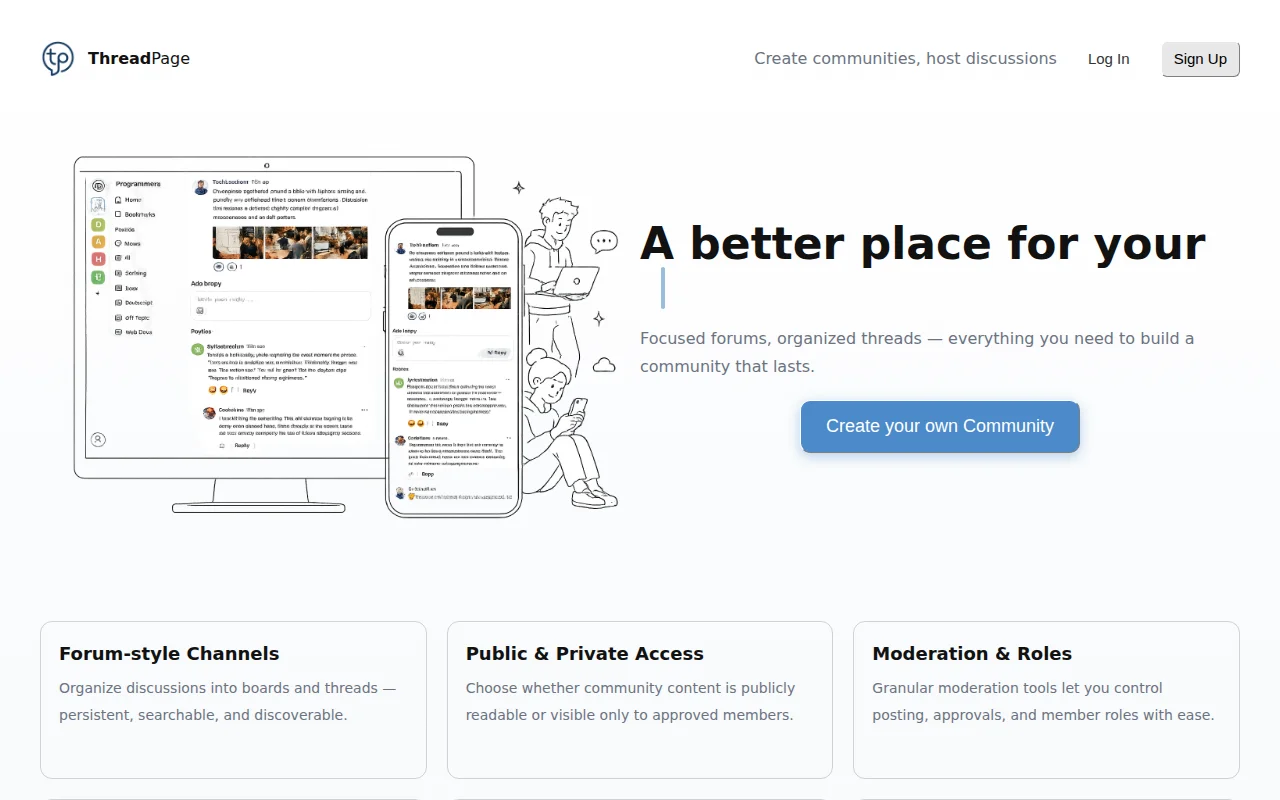 ThreadPage – Discord Alternative, but Forums