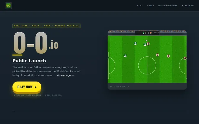 0-0.io – Multiplayer browser football with server-authoritative physics