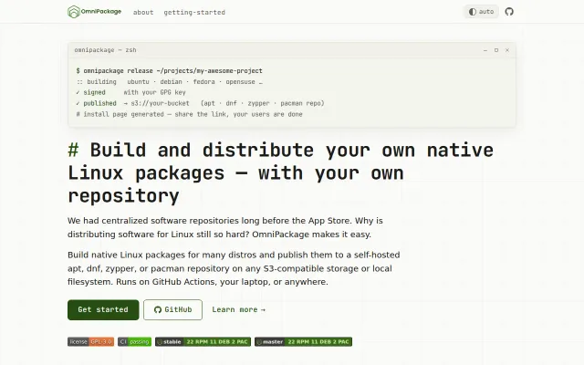 Build and distribute native Linux packages easily