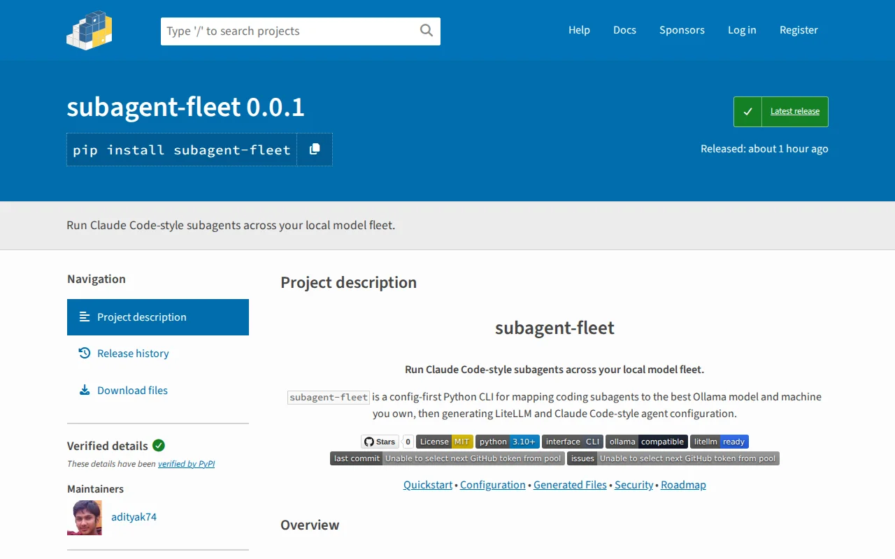 Subagent-fleet – AI coding subagents across local Ollama machines