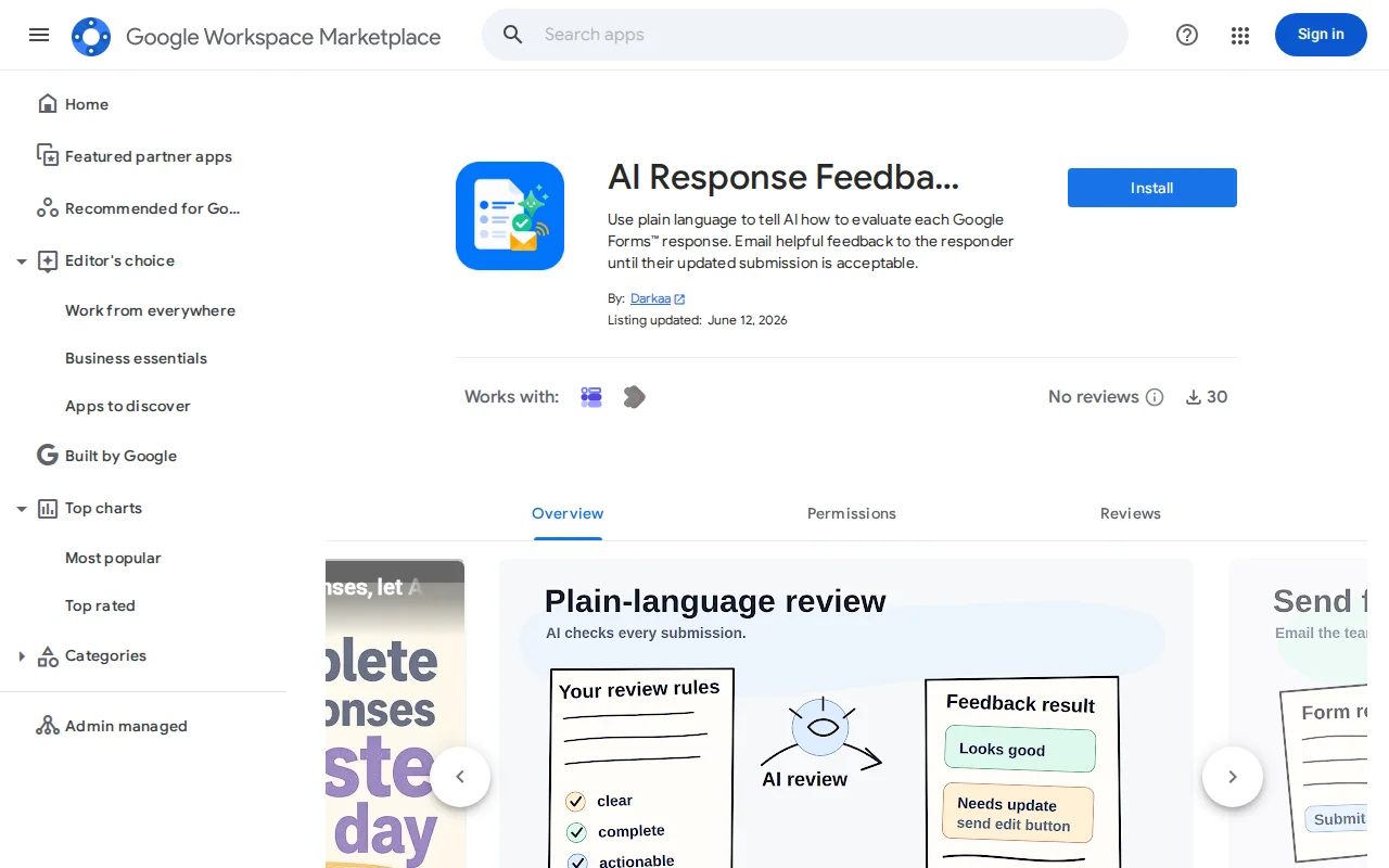 Ensure actionable Google Forms responses using automatic feedback