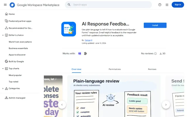 Ensure actionable Google Forms responses using automatic feedback