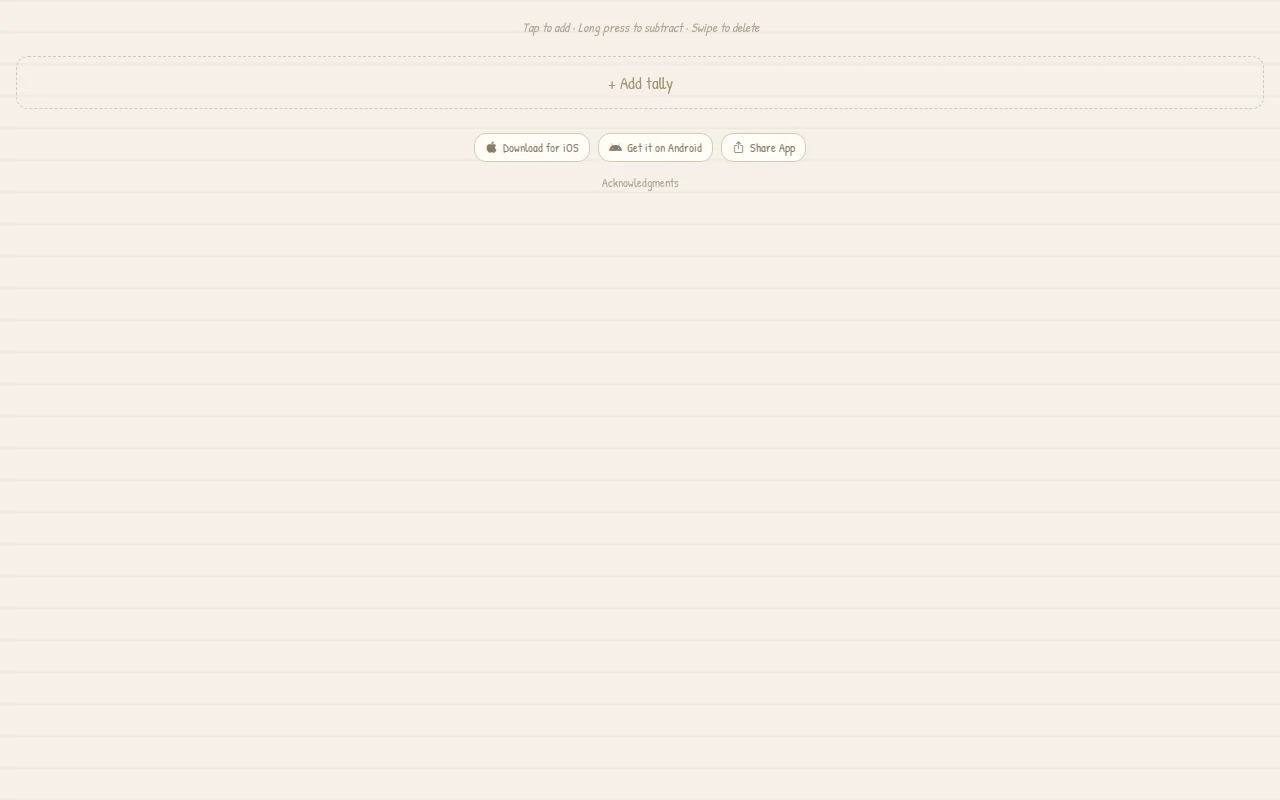 Tally Marks – an app for counting with a handwritten look & feel