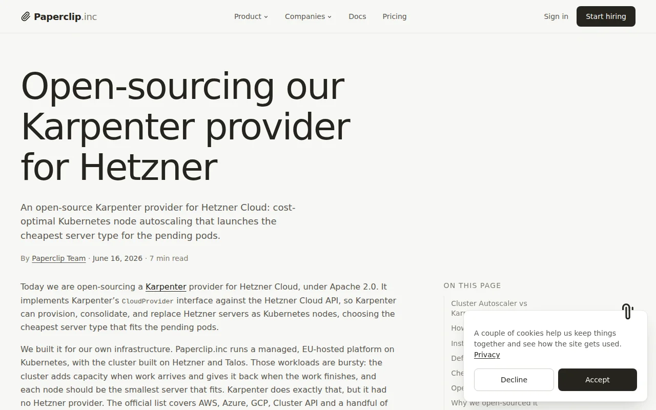 Karpenter Provider for Hetzner