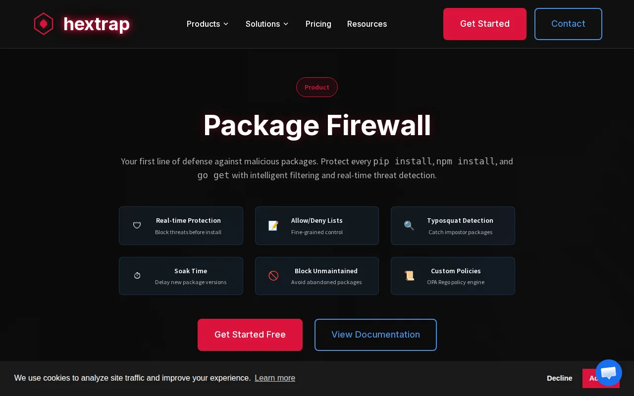 Hextrap – Package Firewall with OPA Policies and MCP Support