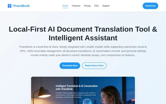 ITransBook,a Local-First AI Document Translation Tool