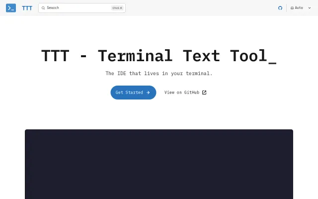 TTT – A terminal IDE with standard keybindings, no modal editing