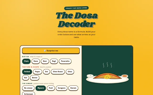 How to Read a Dosa Menu