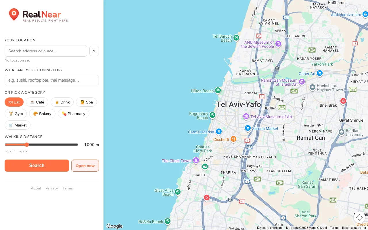RealNear – nearby places ranked by quality score, not ads