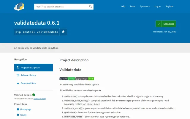 Automatically Validate Python Packages